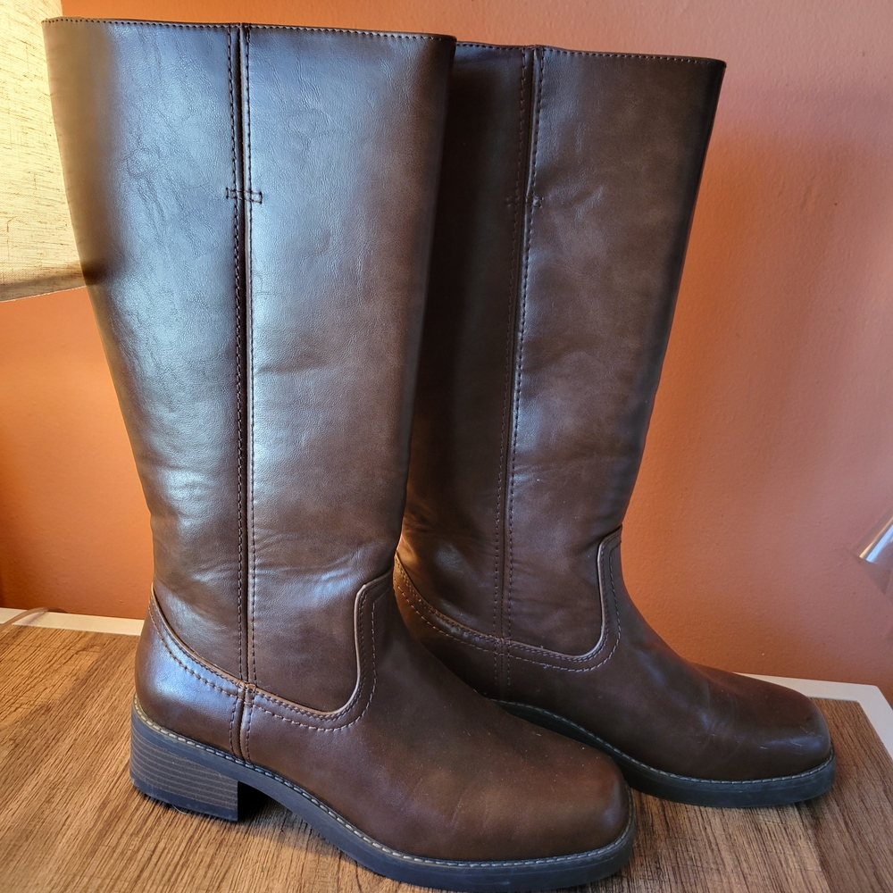 Sonoma Brown Faux Leather Knee-High Boots
